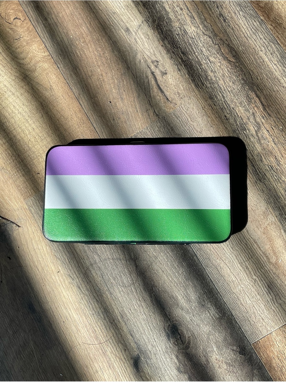 Buckle-Down Lavender, White & Green Striped Wristlet Clutch